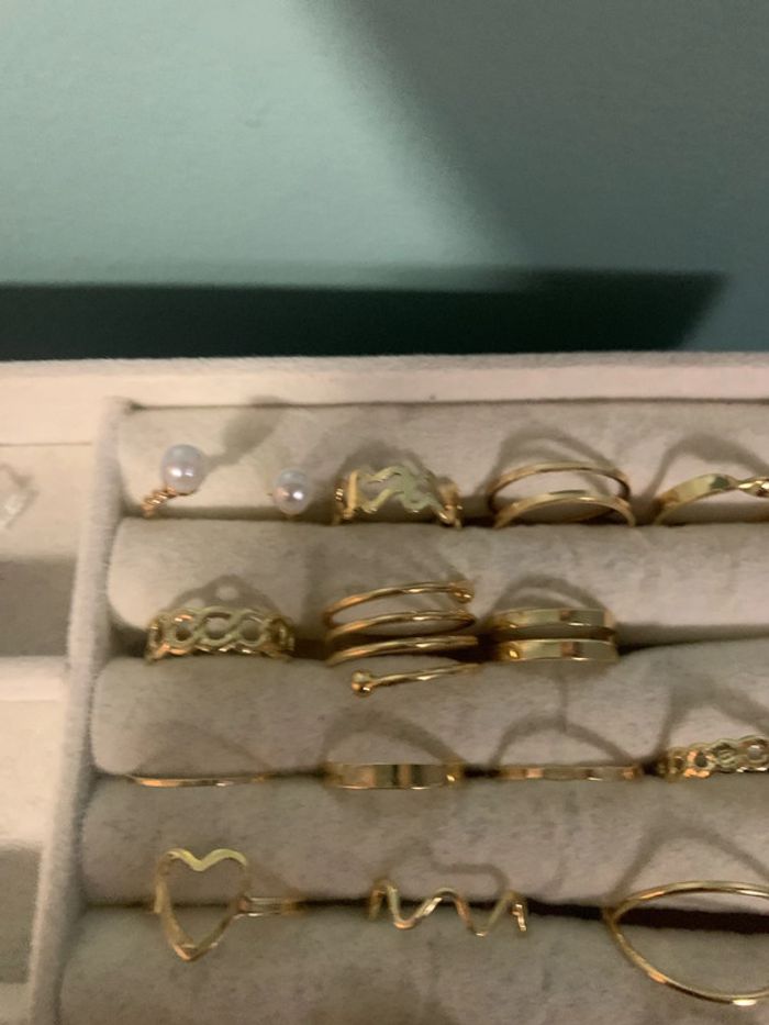 lot 20 bagues dorées - photo numéro 5