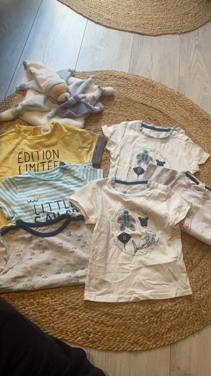 Lot 6 t-shirts manches courtes 18 mois/80cm