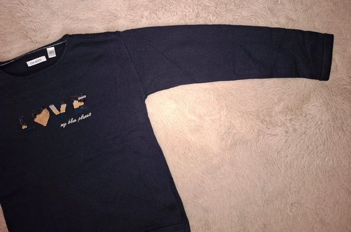 Pull bleu marine okaidi 10 ans love - photo numéro 5