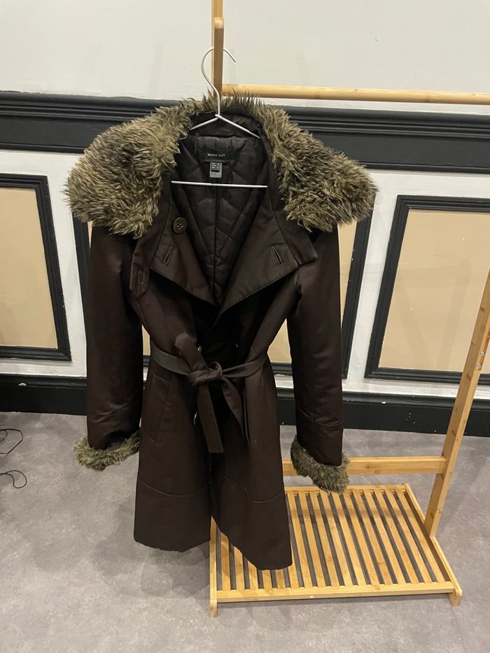 Manteau orné fausse fourrure Mango - photo numéro 3