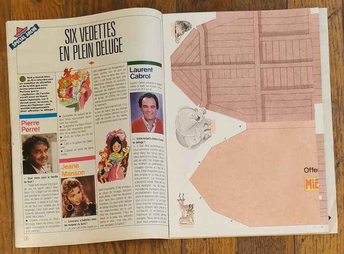 Ancien journal de mickey avec cadeau Arche de Noé 1988 N°1870 vintage - photo numéro 3