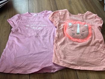 Lot de deux. T-shirts manches courtes Kiabi, 36 mois.