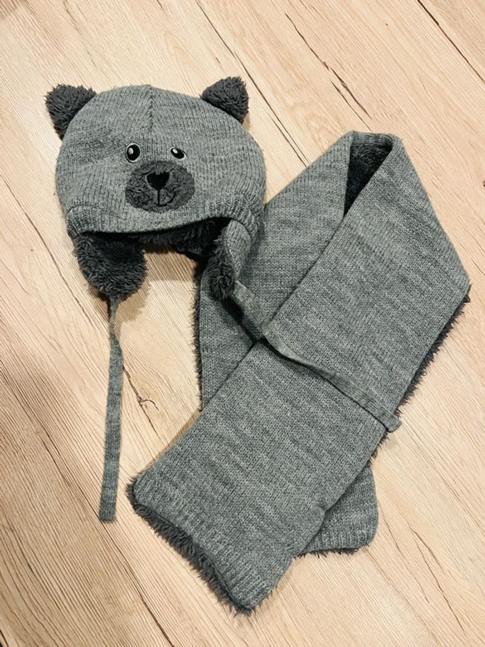 Ensemble bonnet écharpe La Halle 6/12 mois