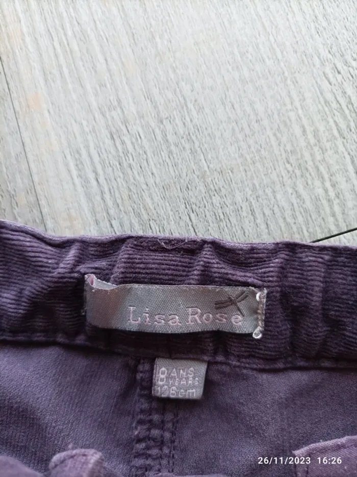 Pantalon velours prune 7/8 ans - photo numéro 3