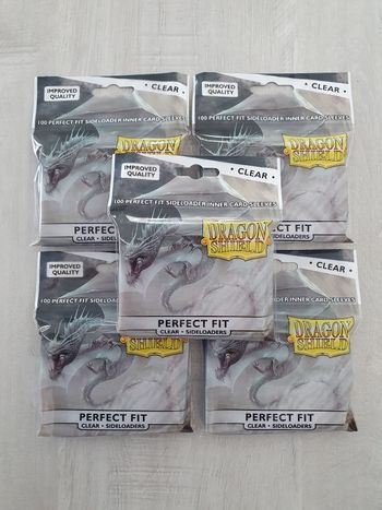 Lot de 5 paquets de 100 sleeves Dragon Shield Perfect Fit Sideloaders 