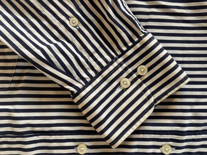 Chemise Eden Park rayée blanche et bleu - Taille L - photo numéro 5