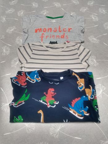 Lot 3 t-shirt manches longues 92