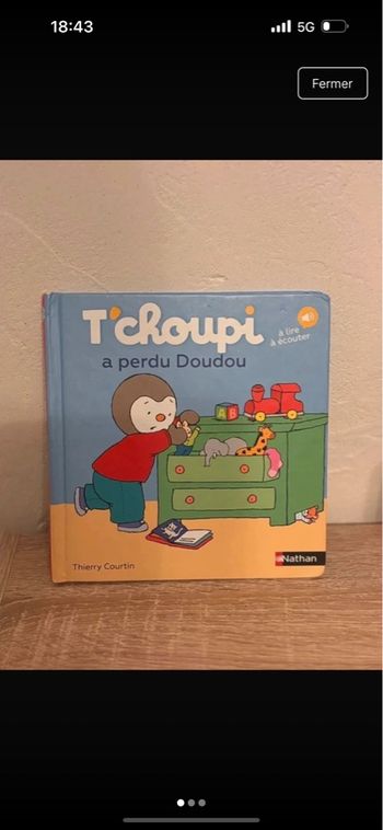 Livre tchoupi a perdu doudou 