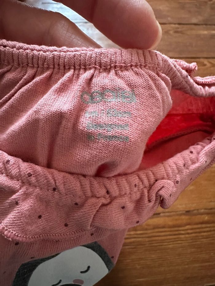 T-shirt Obaïbi vieux rose manchot 1 mois - photo numéro 3