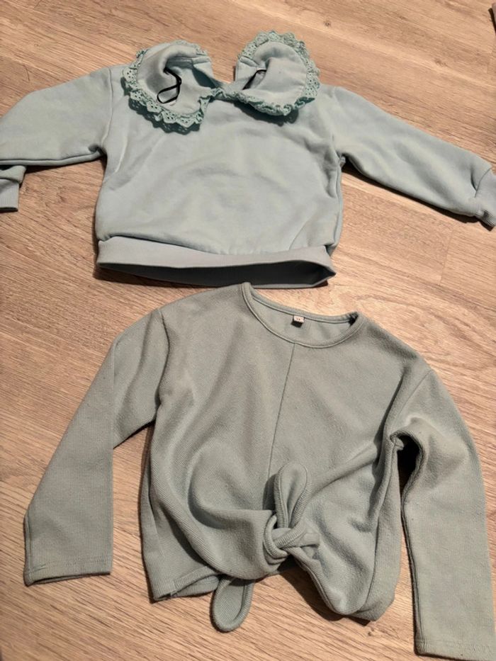 Lot de deux pulls bleu turquoise