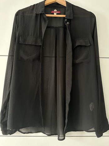 Chemise noir transparente