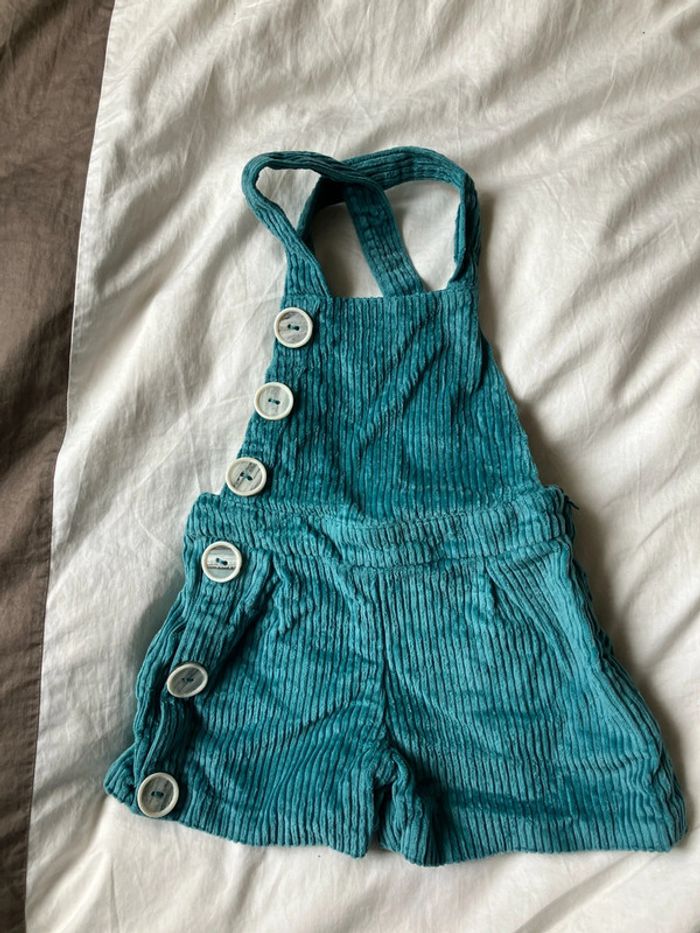 Salopette short fille en velours 4 ans