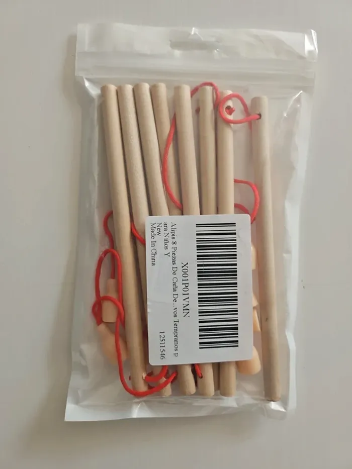 Lot de 8 mini cannes à pêche magnétiques avec manche en bois
