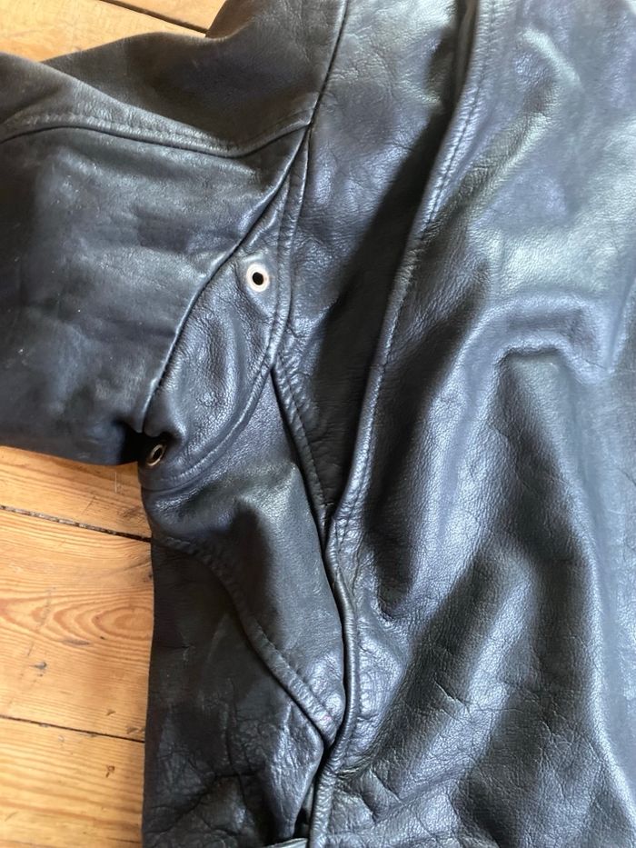 Blouson vintage perfecto en cuir taille 3 Helston's - photo numéro 5