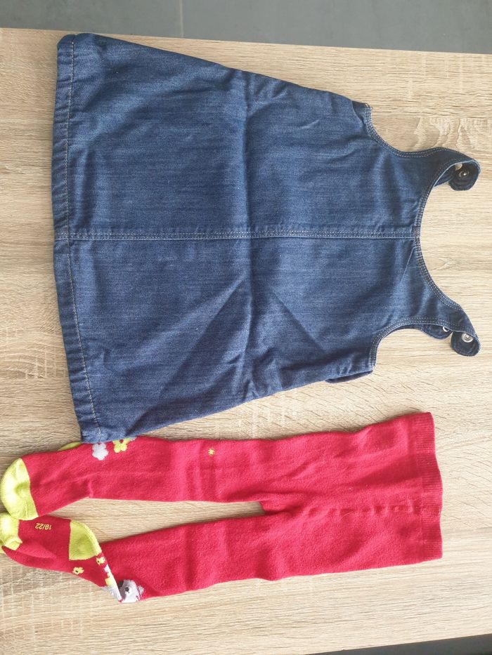 Robe en jean +collant - photo numéro 2