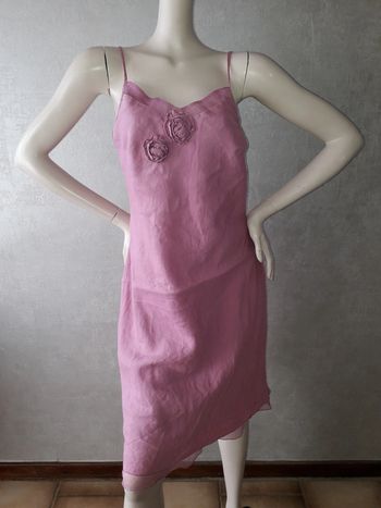 robe rose en lin taille 40