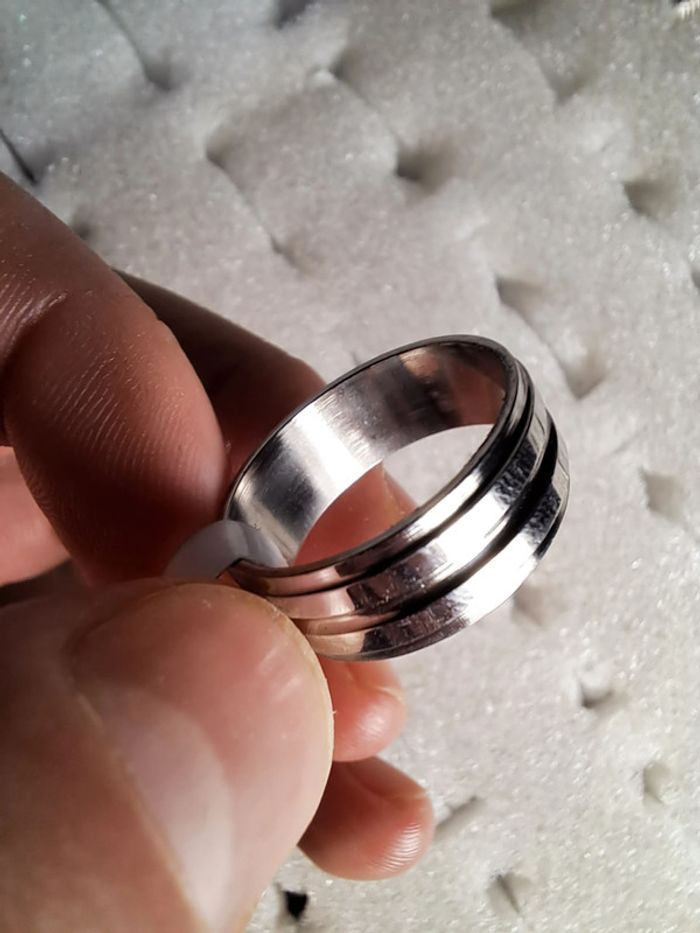 Bague acier inoxydable argentée