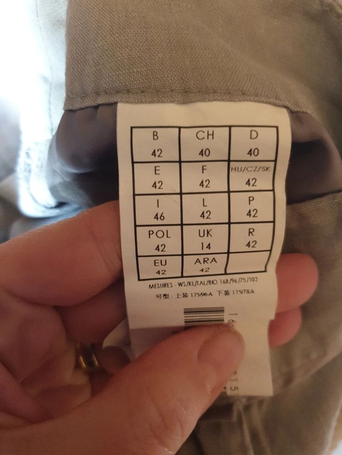 Pantalon gris lin - taille 42 - marque Promod - photo numéro 7
