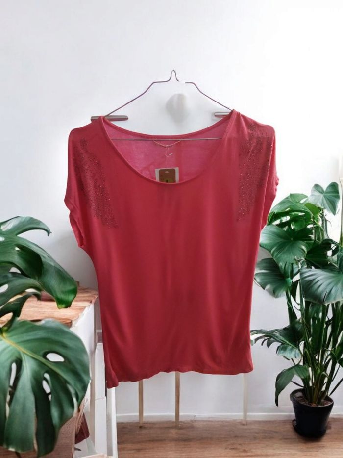 T-shirt orange taille L camaïeu