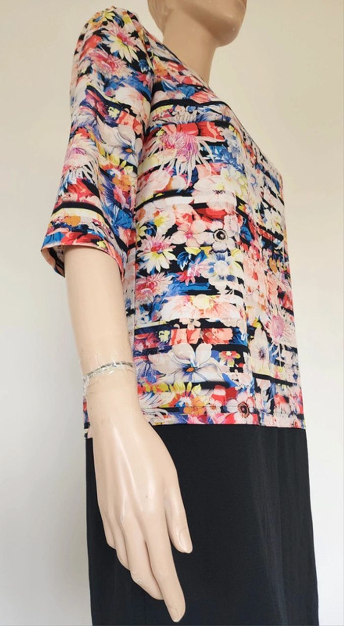 Robe noire à fleurs Promod T.38 - photo numéro 2