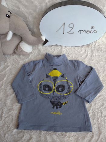 Sous pull col roulé Garçon 12 mois manolito Dpam