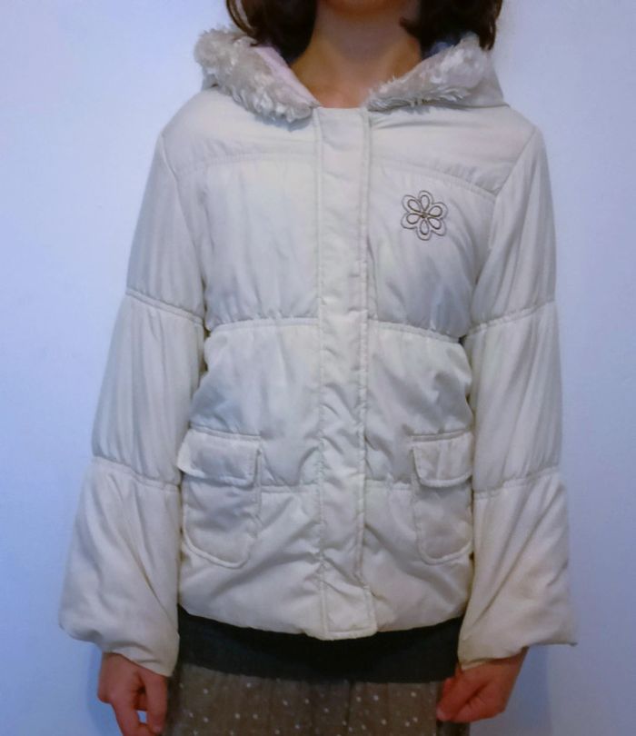 Doudoune blanche à capuche 8 ans - photo numéro 2