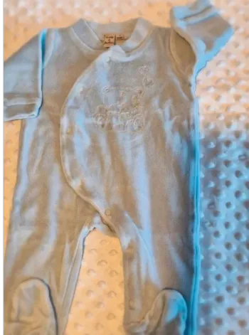 Pyjama  velours  manches  longues  ours  1  mois