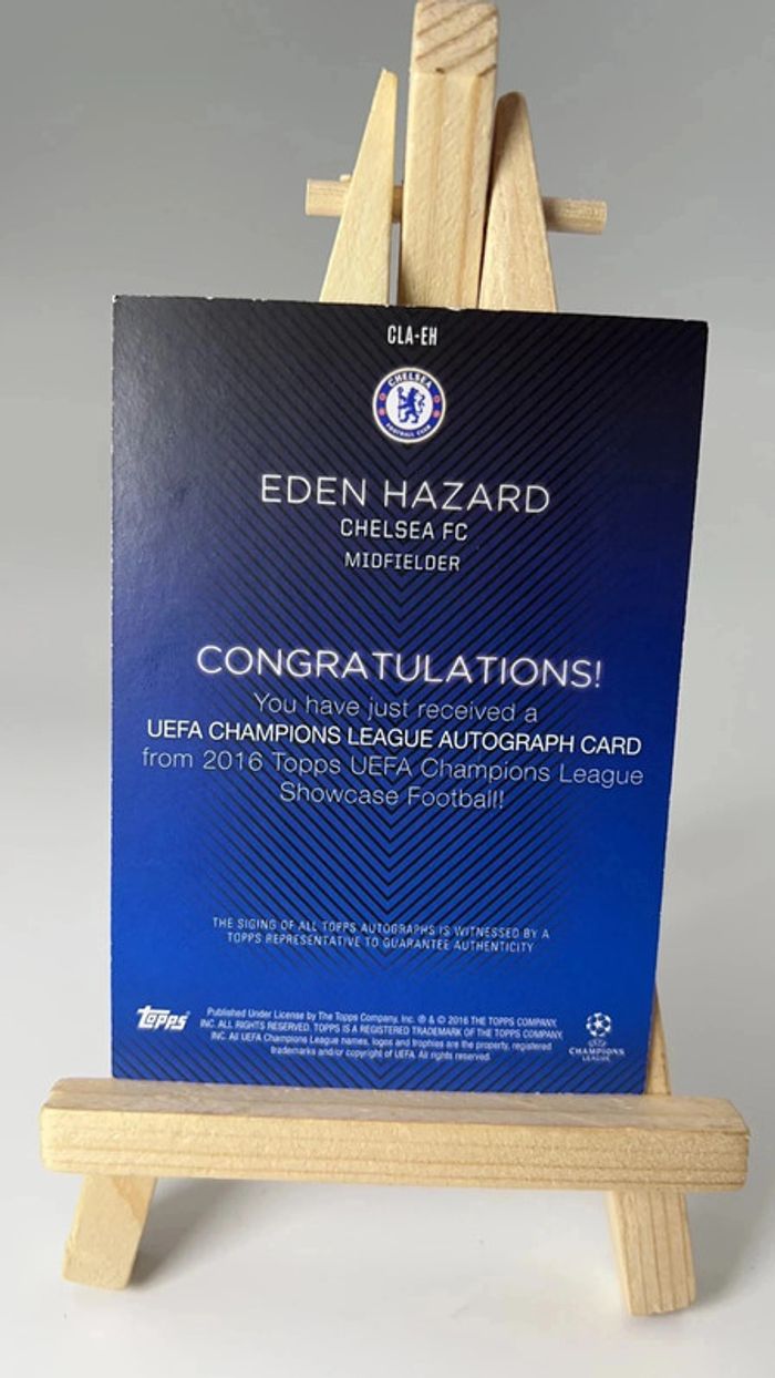 Autographe Topps Eden Hazard Chelsea Real Madrid cla-eh Champions League 2016 - photo numéro 4