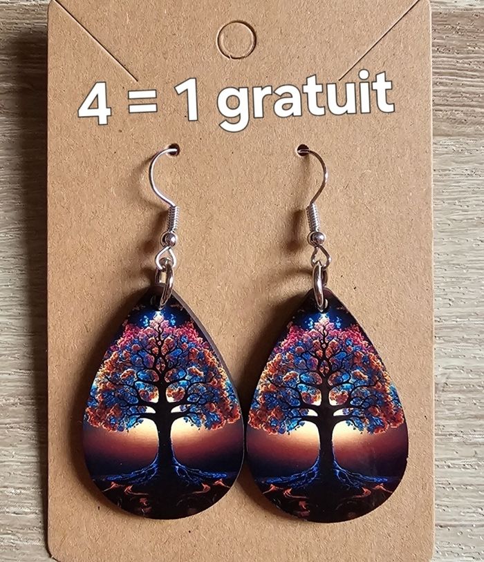Boucle d'oreille arbre de vie