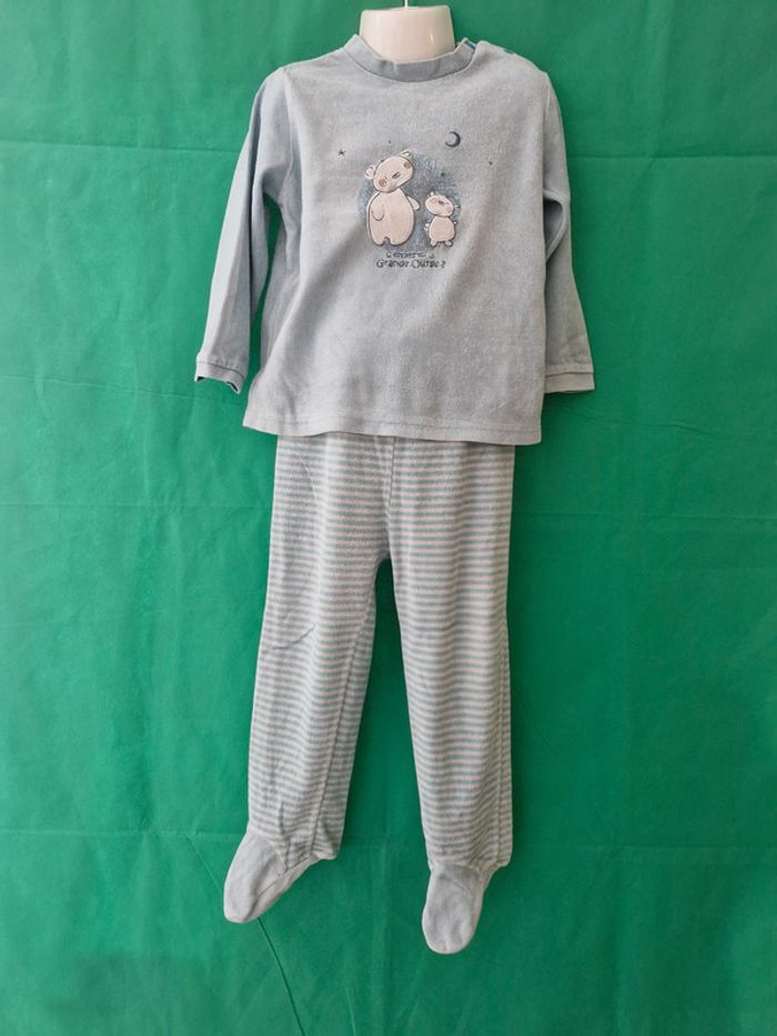 Pyjama 2 pièces ours & rayures 3 ans Tissaia - photo numéro 2