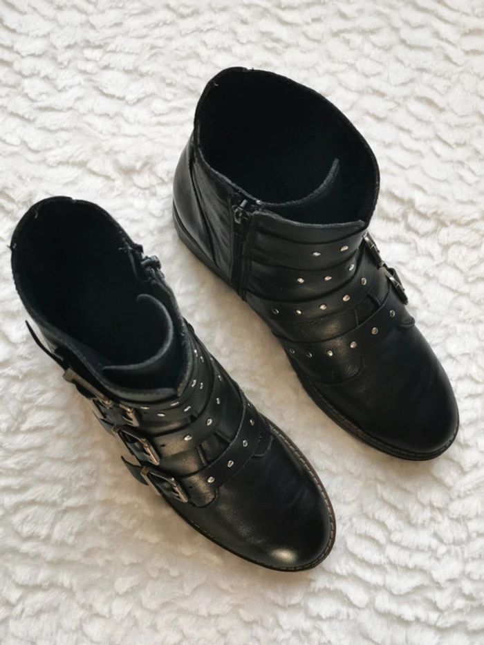 Bottines boots à brides rivets Musse & cloud 40 tout cuir