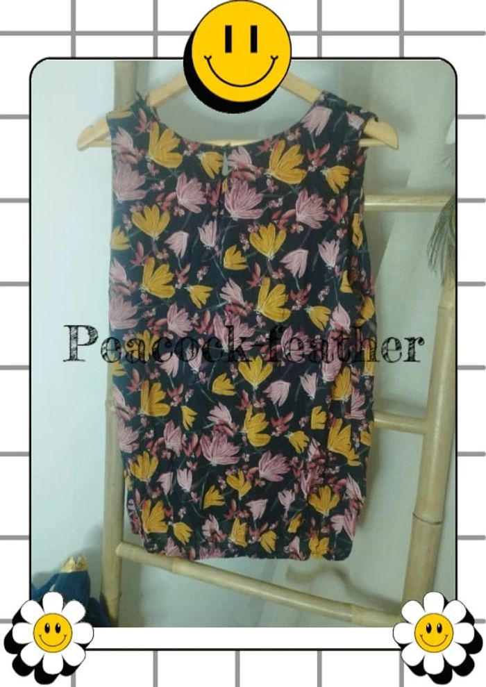 Haut débardeur fleuri noir 46 - photo numéro 3