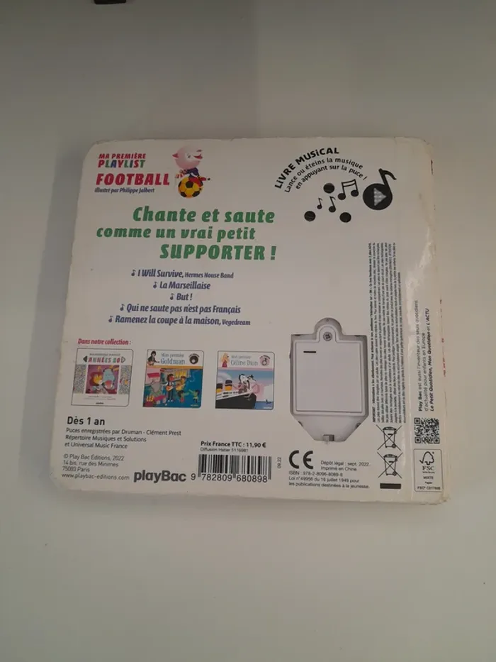 Livre musical - Ma 1ère Playlist de Football - Edition PlayBac - photo numéro 2