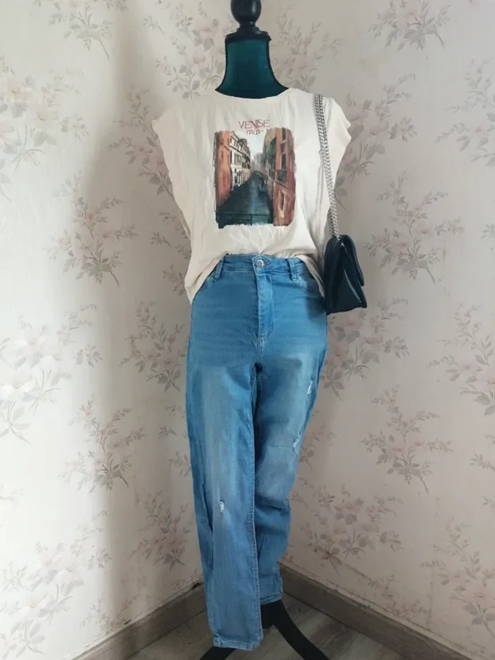 Jeans skinny bleu clair push up high waist / tally weijl / (40)