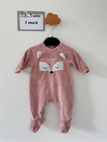 Pyjama / dors bien velour - taille 1 mois 🌸