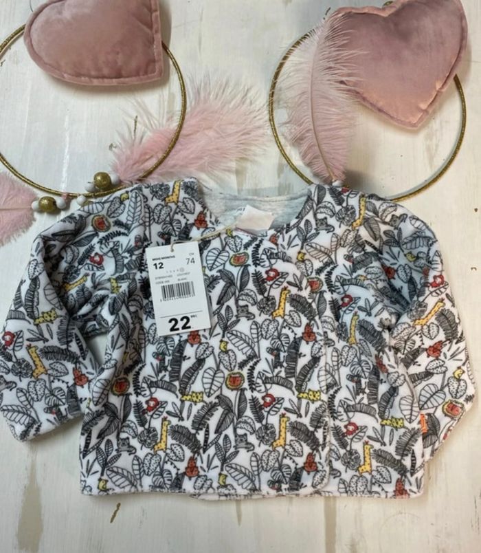 Gilet bébé fille - réversible - neuf - Dpam - Taille 12 mois