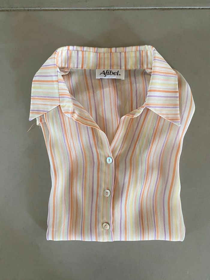 Chemise Afibel en voile aux couleurs pastels taille 38 - photo numéro 16