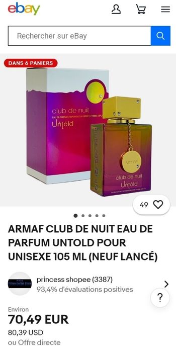 Parfum  neuf jamais ouverte