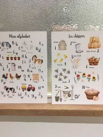 Affiches alphabet et chiffres Animaux de la ferme 