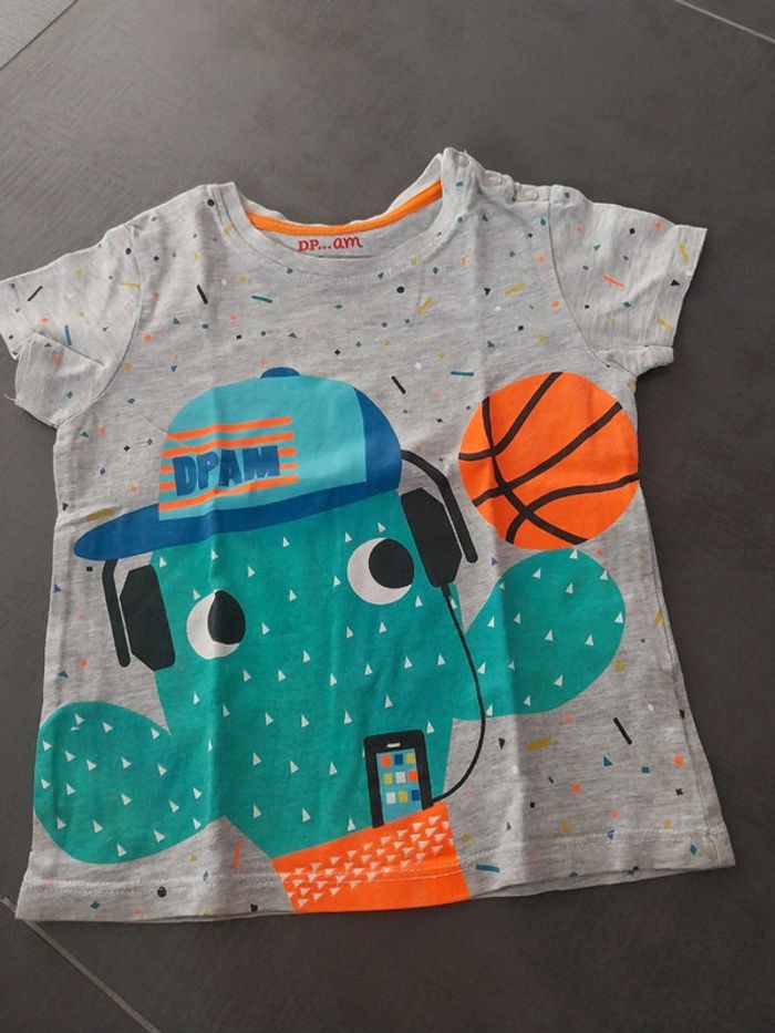 T-shirt bébé 18 mois gris dpam