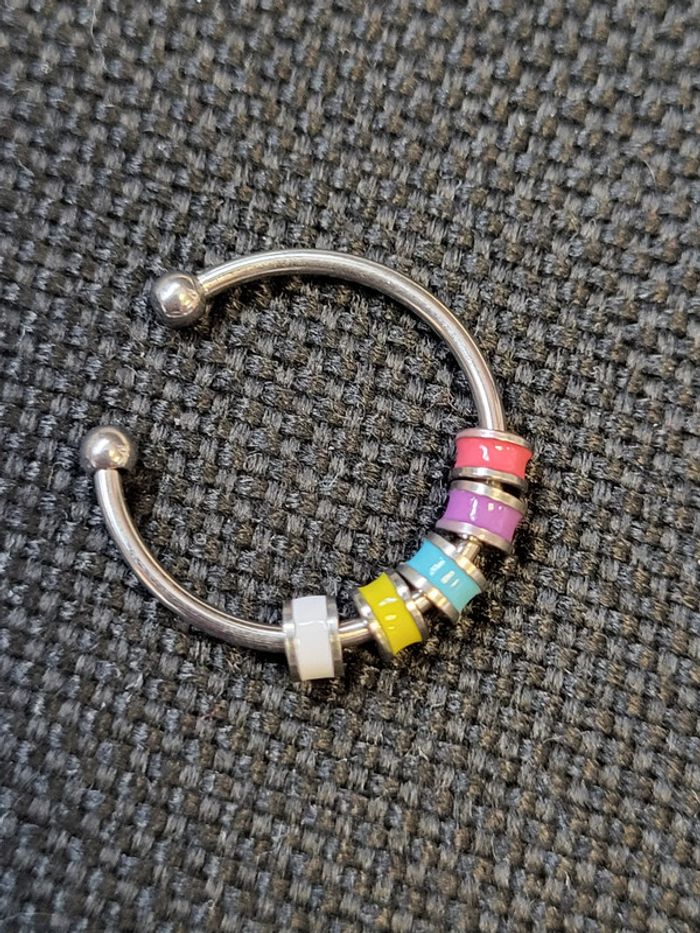 Bague acier inoxydable versicolore neuve ajustable - photo numéro 3