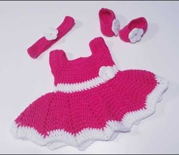 Vêtement bébé fille robe crochet 6 mois