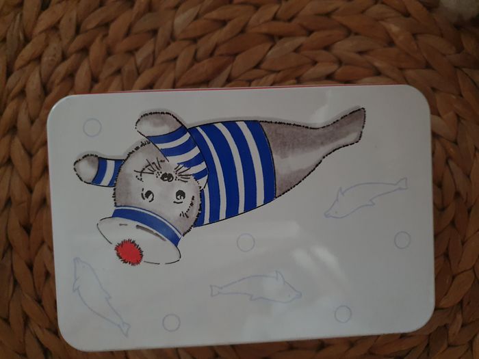 Rare Peluche phoque Hauteur 9 cm avec sa boite métal Vert Baudet - photo numéro 5