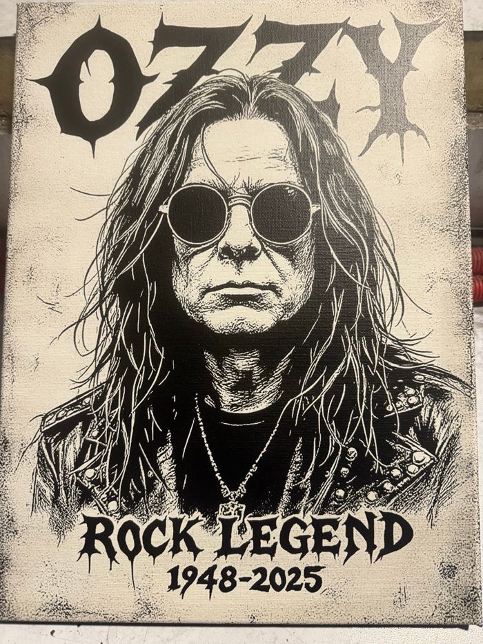 Tableau Ozzy Rock Legend toile 30x40 cm