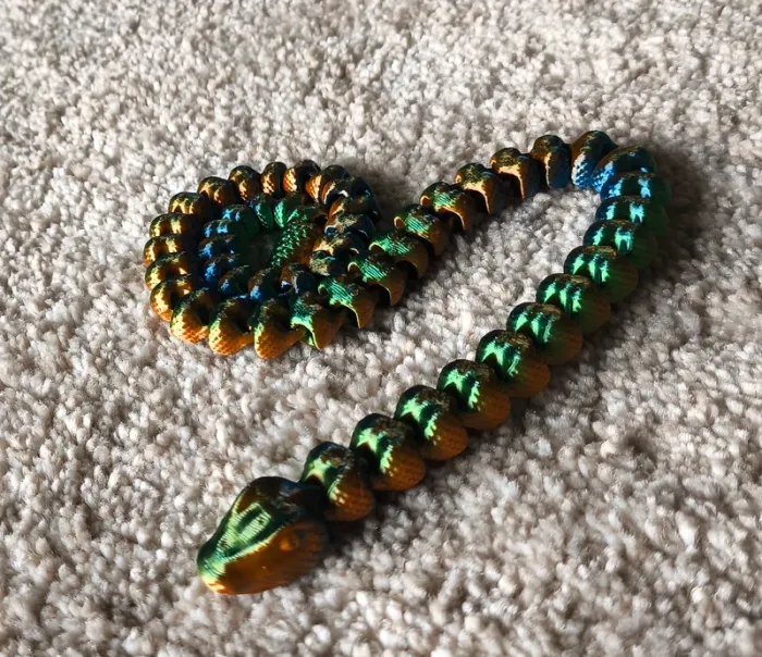 Serpent articulé tricolore 56cm