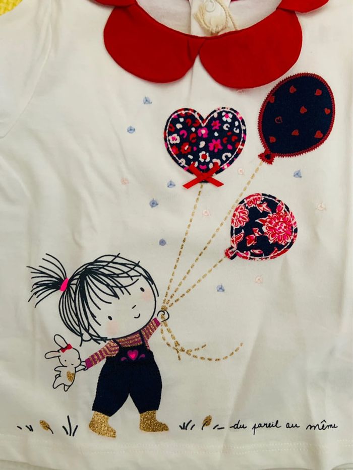 Ensemble neuf 3 pièces teeshirt jean DPAM 12M - photo numéro 3