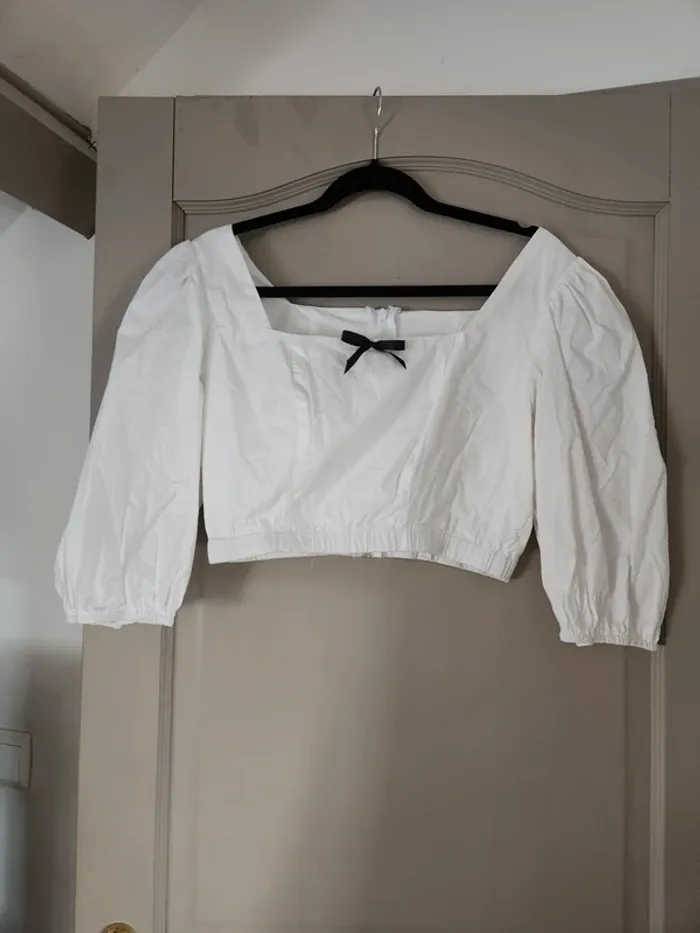 Crop top babydoll blanc micheline pitt