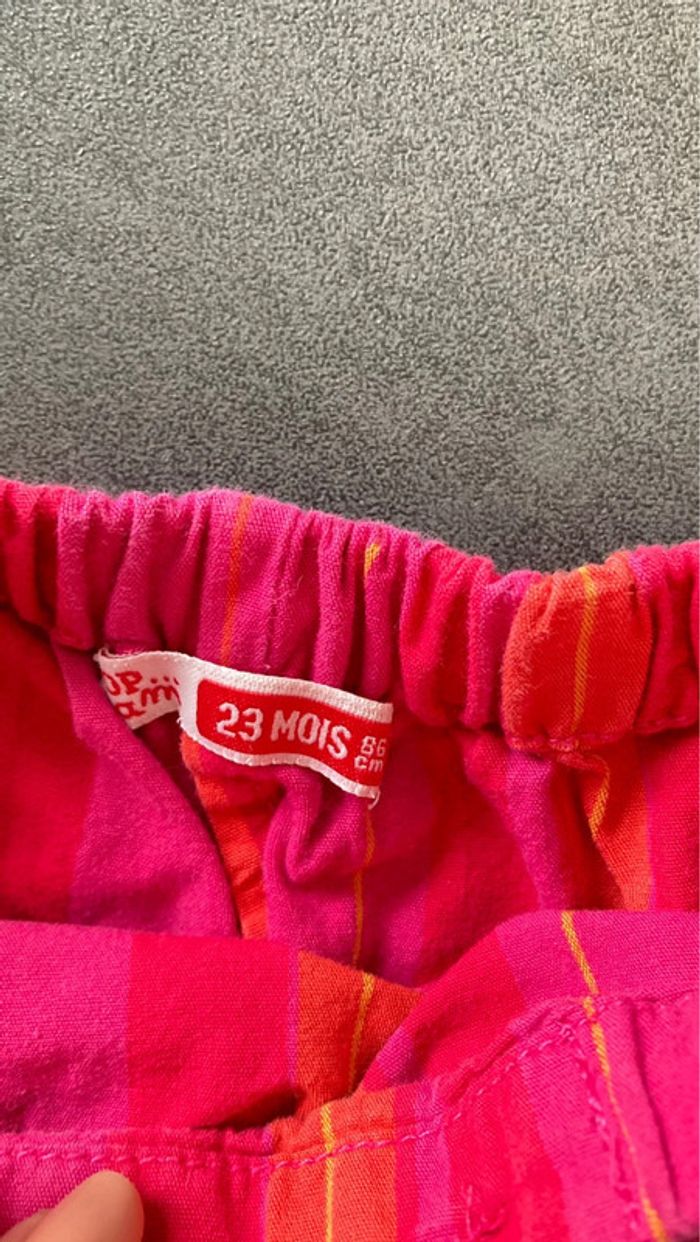 Ensemble lot DPAM short et chemise bébé fille vêtement 18 24 mois 2 ans - photo numéro 3