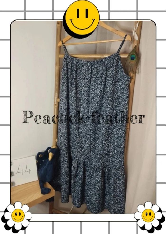 Robe longue bleue fleurie xxl neuve - photo numéro 4