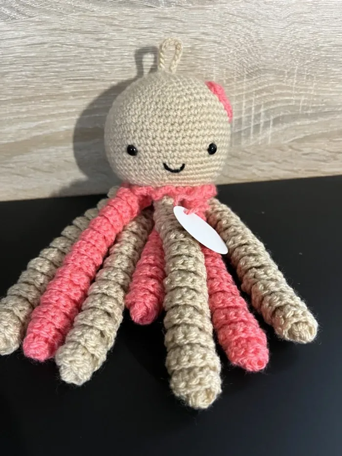 Lot de 2 Pieuvres au crochet * La maman et son bébé 💕* Naissance / 44 cm·Neuf avec étiquette - photo numéro 2